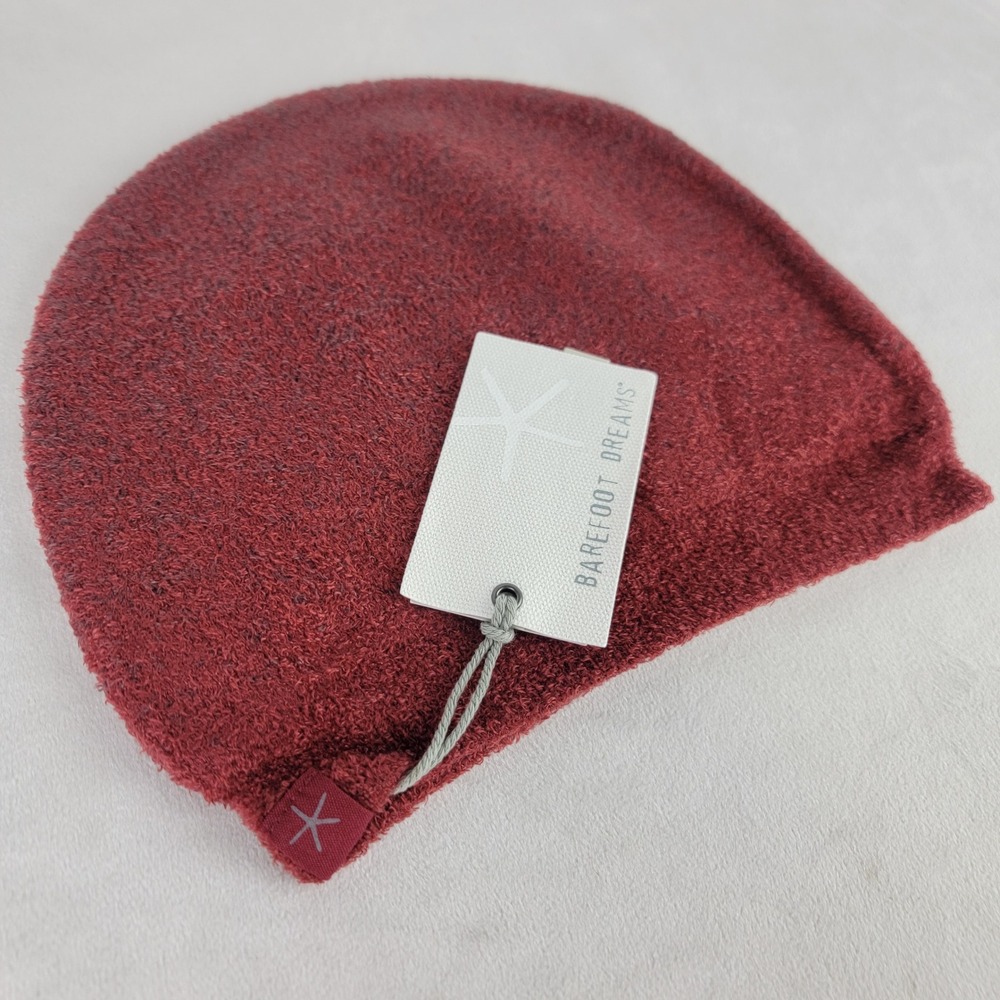 Barefoot Dreams CozyChic Lite Confetti Beanie Hat Crimson Rosewood Red Soft NEW